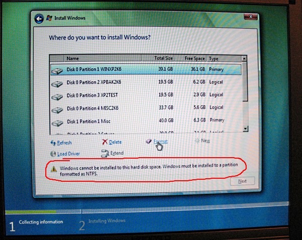 Not allowed on FAT32