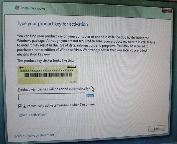 Product Key Windows Vista Starter