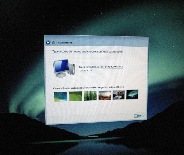 Computer name and background